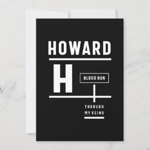 Invitation Cadeau personnalisé d'anniversaire avec nom Howard
