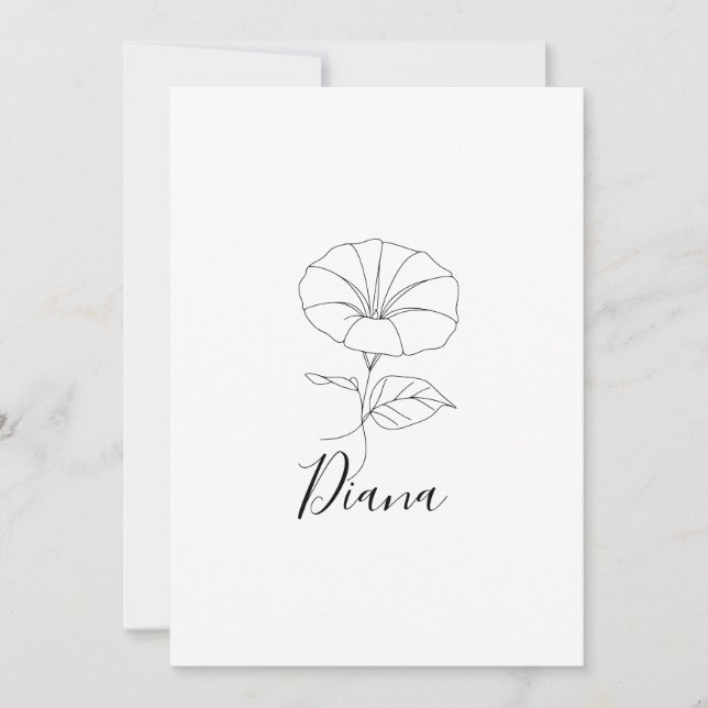 Invitation Cadeau personnalisé de fleur de naissance de la gl (Devant)