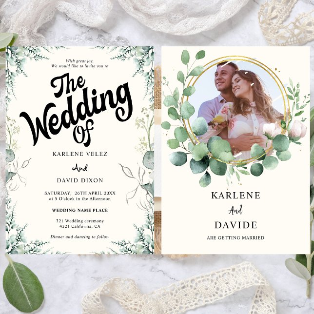 Invitation Cadeau photo Eucalyptus élégant (Créateur téléchargé)