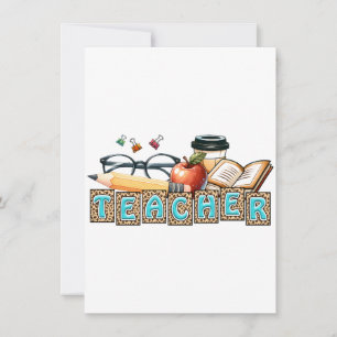 Invitation Cadeau pour Enseignant Crayon Enseignant