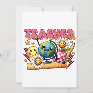 Invitation Cadeau pour Enseignant Enseignant Floral