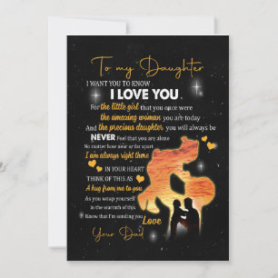 Invitation Cadeau pour fille   Lettre à ma fille amour de pap