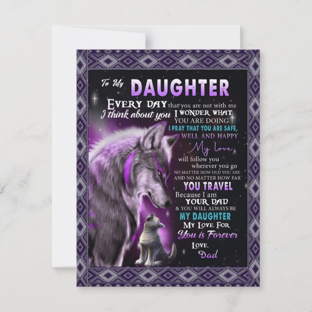 Invitation Cadeau pour ma fille, fille et papa, amateurs de l (Devant)