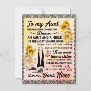 Invitation Cadeau pour ma tante, cadeau de tournesol de ma ni