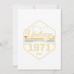 Invitation Cadeau vintage 1971 Est 50e anniversaire