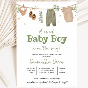 Invitation Cadeaux bébé garçon Bohème Fête de naissance