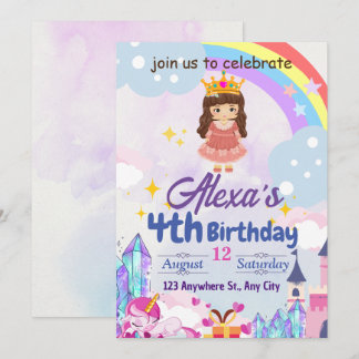 Invitation Cadeaux d'anniversaire pour enfants de fille arc-e