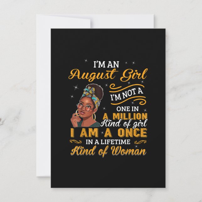 Invitation Cadeaux d'anniversaire pour femmes noires en août  (Devant)