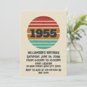 Invitation Cadeaux de 70e anniversaire vintages personnalisés