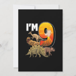 Invitation Cadeaux de 9 ans 9e anniversaire garçon Rawr I'm 9