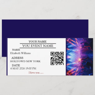Invitation Cadeaux de billets de concert personnalisés Cadeau