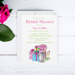 Invitation Cadeaux de Champagne Rose Vert