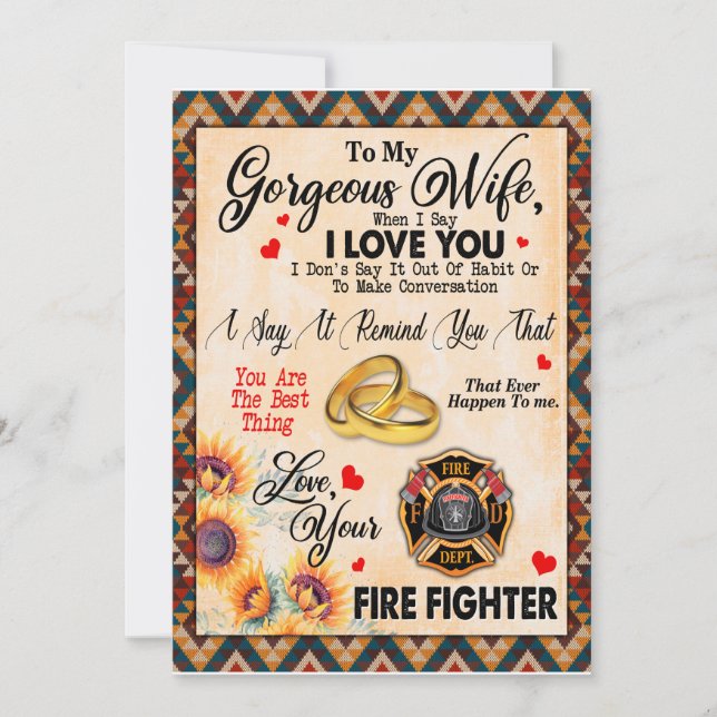 Invitation Cadeaux de femme| Lettre à ma femme Amour du mari (Devant)