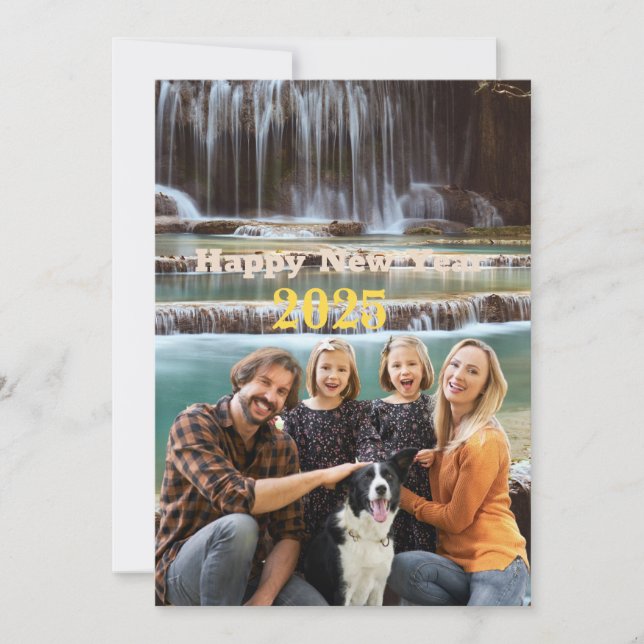 Invitation Cadeaux de la nouvelle année 2025 photo de famille (Devant)