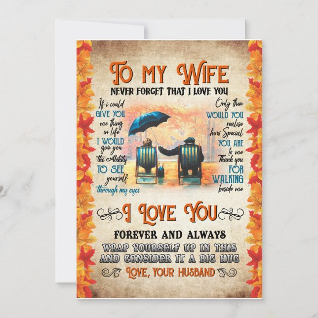 Invitation Cadeaux pour femme | Lettre à ma femme amour de mo (Devant)