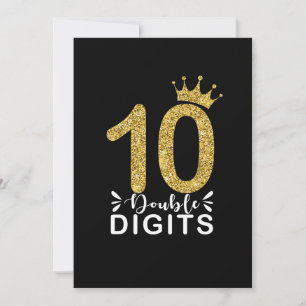 Invitation Cadeaux pour filles de 10 ans Double chiffre couro