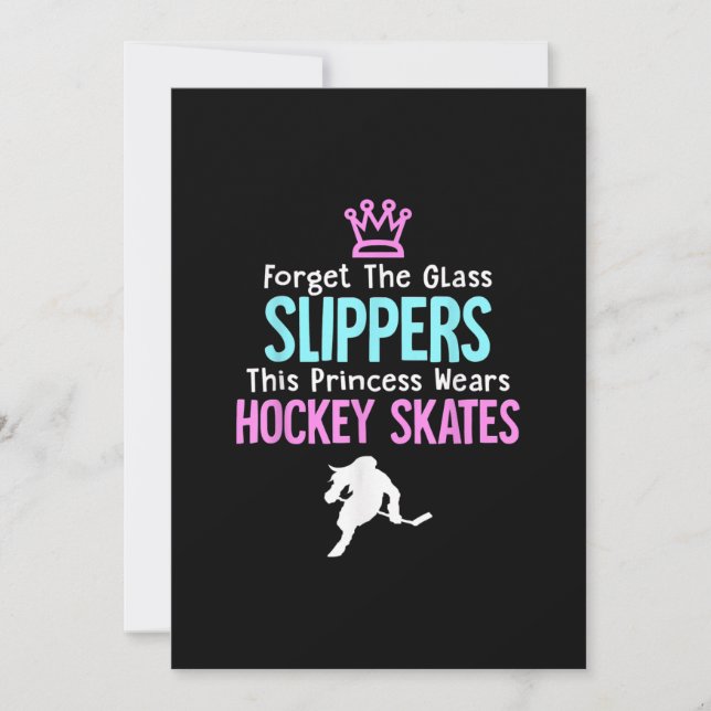Invitation Cadeaux pour filles de hockey sur glace mignonnes  (Devant)