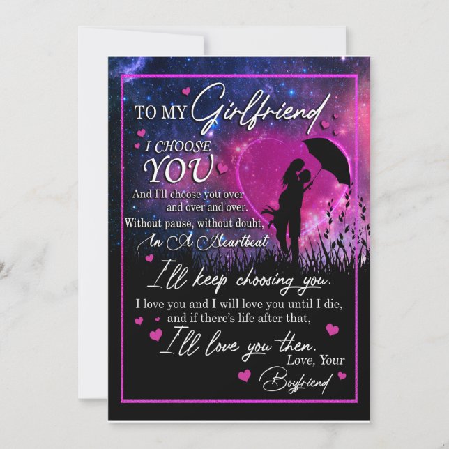 Invitation Cadeaux pour petite amie | Lettre à ma petite amie (Devant)