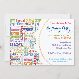 Invitation Cadeaux Uniques Et Spéciaux 75e Anniversaire