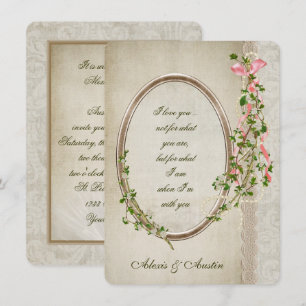 Invitation Cadre antique pour Mariage Verse