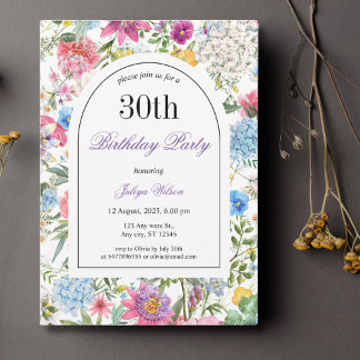 Invitation Cadre Arc fleur sauvage 30e anniversaire