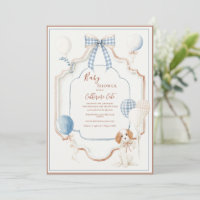 Cadre Bleu Vintage Ballons de Chien Chiots Baby Sh