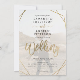Invitation Cadre boho or moderne simple script photo mariage