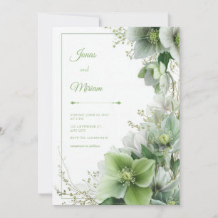 Invitation Cadre botanique de mariage Hellébore de sauge mous