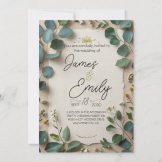 Invitation Cadre Botanique Eucalyptus