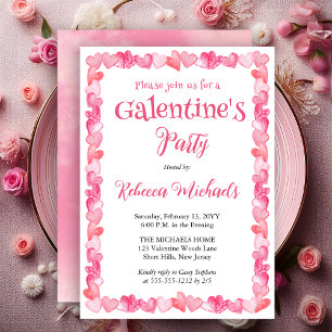 Invitation Cadre Cœurs Douce Fête de Galentine