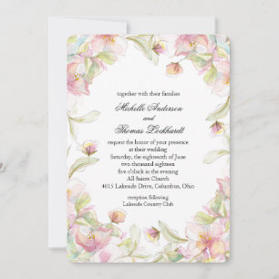 Invitation Cadre d'aquarelle rose