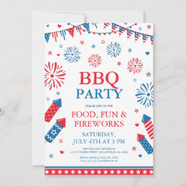 Invitation Cadre de barbecue de fête du 4 juillet