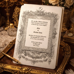 Invitation Cadre de bordure à rouleaux de l'ère victorienne o