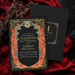 Invitation Cadre de cathédrale gothique élégant pour mariage 