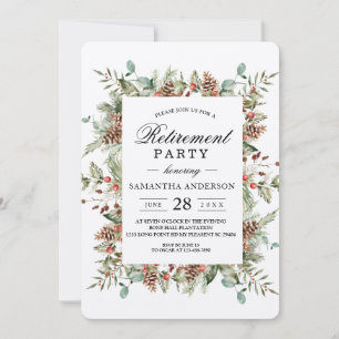 Invitation Cadre de cône de pin vert Kraft