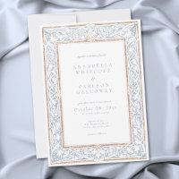 Cadre de fantasy médiéval bleu et or pour mariage