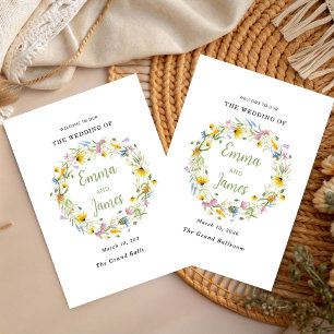 Invitation Cadre de fleurs sauvages Couronne florale printani