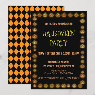 Invitation Cadre de la lanterne de la partie d'Halloween