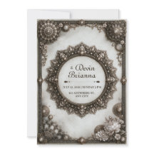Cadre de mandala orné d'argent antique pour mariag