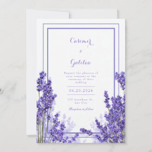 Invitation Cadre de mariage indigo lavande violet vibrant