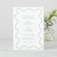 Cadre de Mariage moderne de taille simple vert