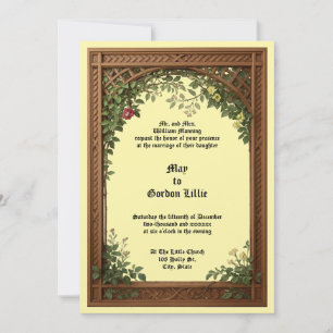 Invitation Cadre de Pergola Florale de Mariage