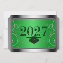 Cadre de remise des diplômes vert et argent