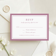 Cadre de réponse de mariage élégant classique rose