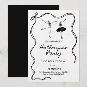 Invitation Cadre de squelette de Halloween dessiné à la main
