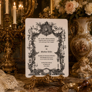 Invitation Cadre de style baroque rococo orné et cloche de ma