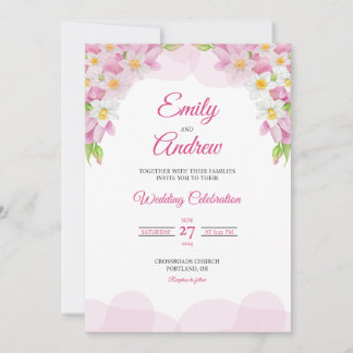Invitation Cadre de tulipe en arche Élégant mariage aquarelle