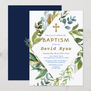 Invitation Cadre de verdure délicat Cadre géométrique Garçon 