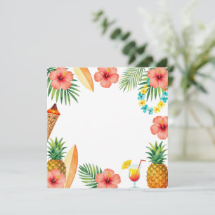 Invitation Cadre d'Hibiscus Tropical pour une ambiance Aloha