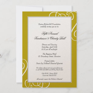 Invitation Cadre doré foncé enchanté gala tourbillon